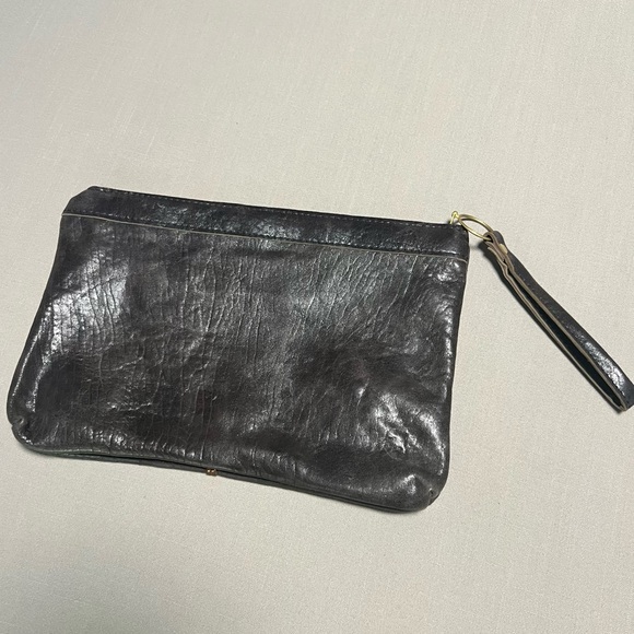 Maya Moon Handmade One-of-a-Kind Recycled Leather Clutch Wristlet Brown Copper - Picture 5 of 16